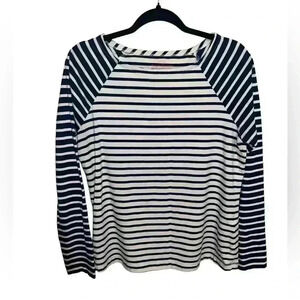 Vineyard Vines Shirt Womens Medium Blue Mixed Striped Long Sleeve Pullover